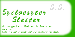 szilveszter sleiter business card